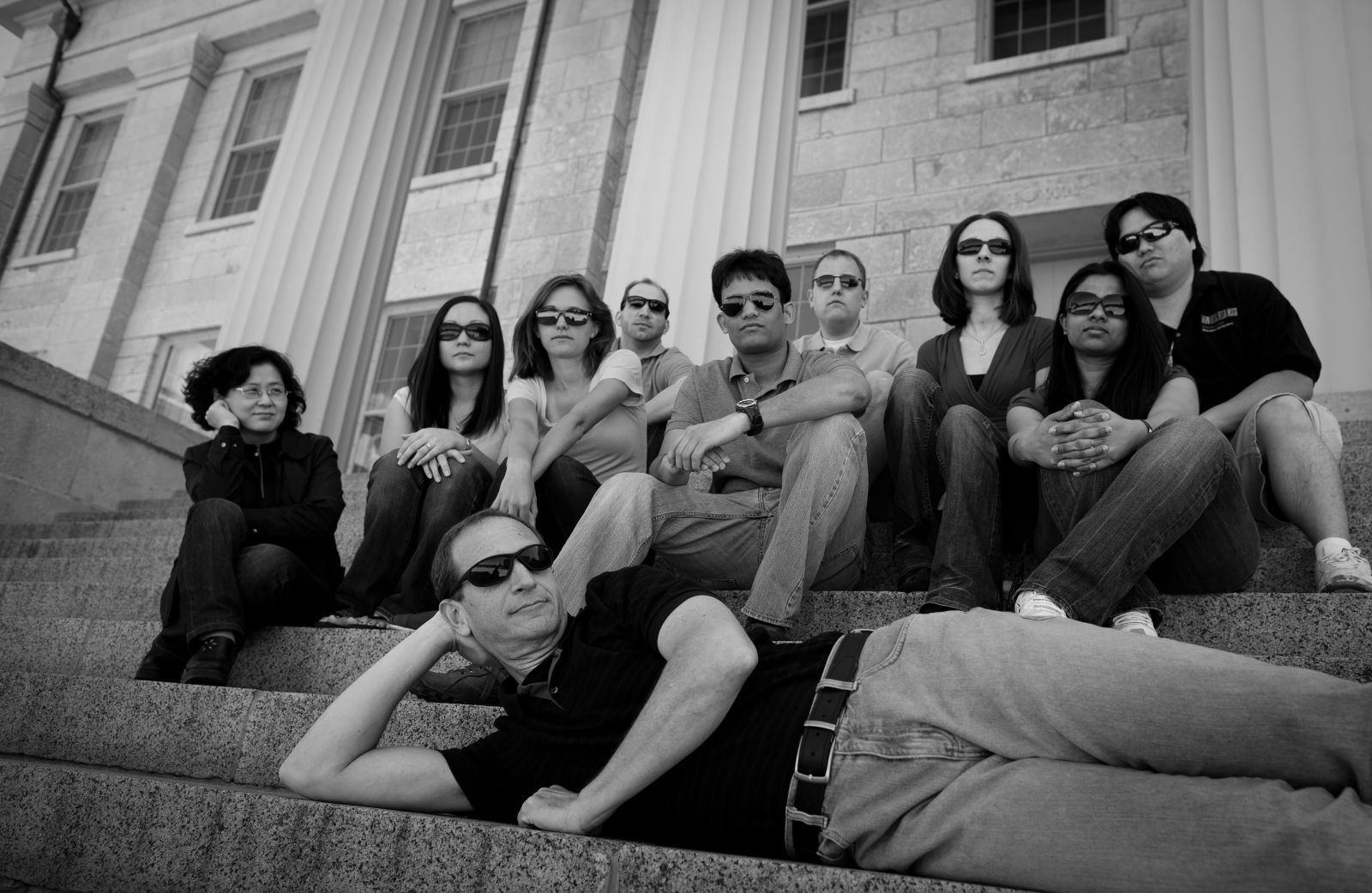 Black and white group photo of the Gloer Research Group in 2011